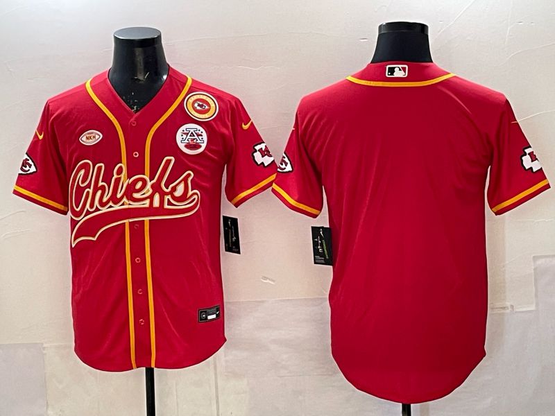 Men 2025 Nike Kansas City Chiefs Blank Red 3th generation Joint Name Limited NFL Jersey 03